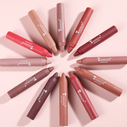 3 Packs Of Matte Lipstick Matte Velvet Lipstick Pen Bean Paste Milk Tea Color Lipstick Crayons Lipstick Students