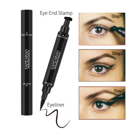 double headed triangle stamp eyeliner waterproof cat eye tool