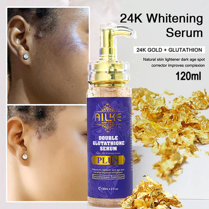 AILKE Double Glutathione Brightening Serum & Lotion Set – Dark Spot Corrector, 120ml