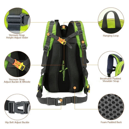 40L Water Resistant Travel Backpack – Hiking & Camping
