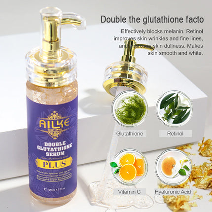 AILKE Double Glutathione Brightening Serum & Lotion Set – Dark Spot Corrector, 120ml