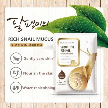 BIOAOUA Snail Essence Face Mask — Anti-Aging & Whitening Sheet Mask
