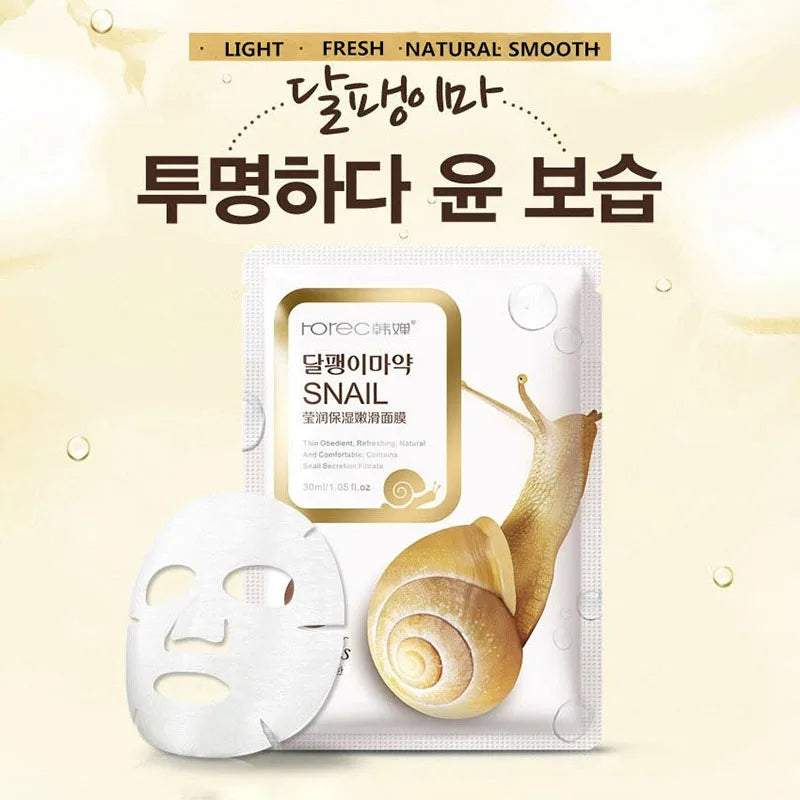 BIOAOUA Snail Essence Face Mask — Anti-Aging & Whitening Sheet Mask