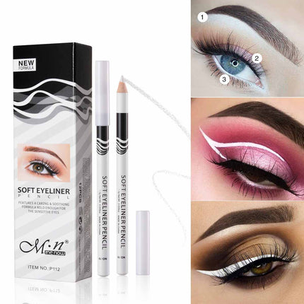 white waterproof eyeliner pencil set 12 pieces